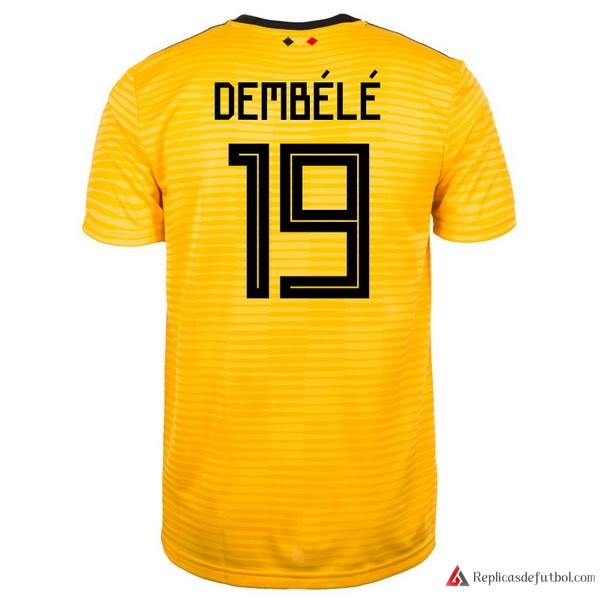 Camiseta Seleccion Belgica Segunda equipación Dembélé 2018 Amarillo